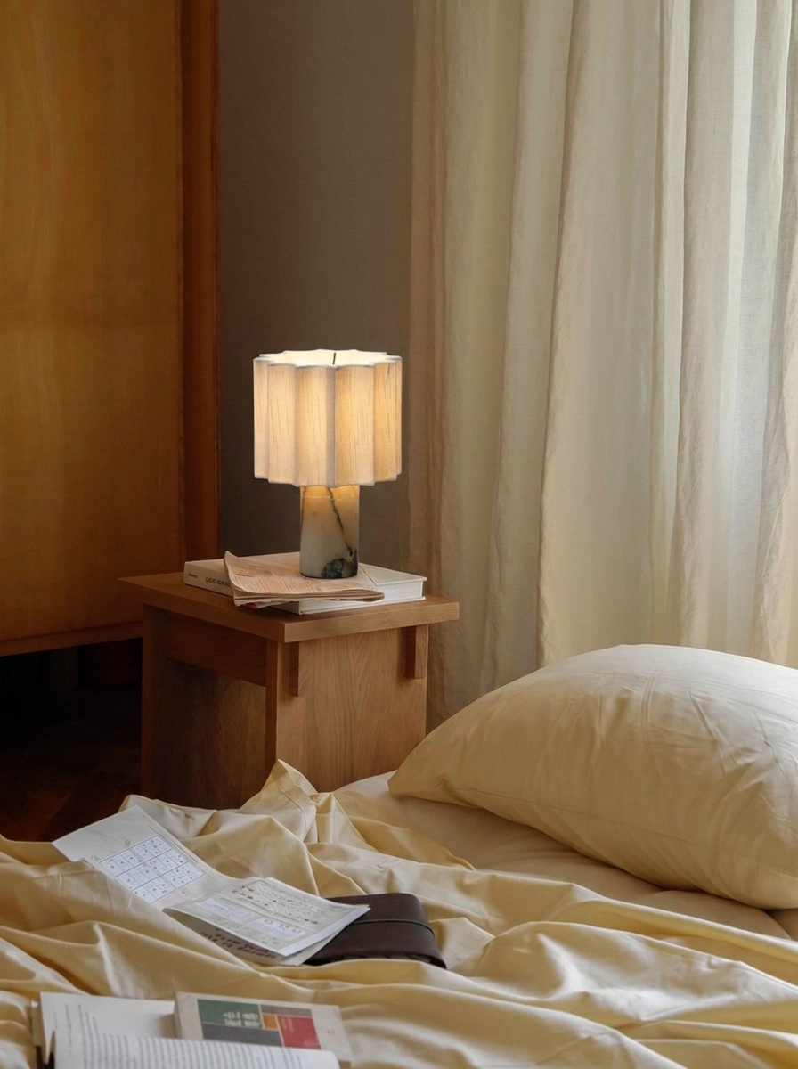 Luciano Lamp | Ivory & Pleated Linen — product view 3