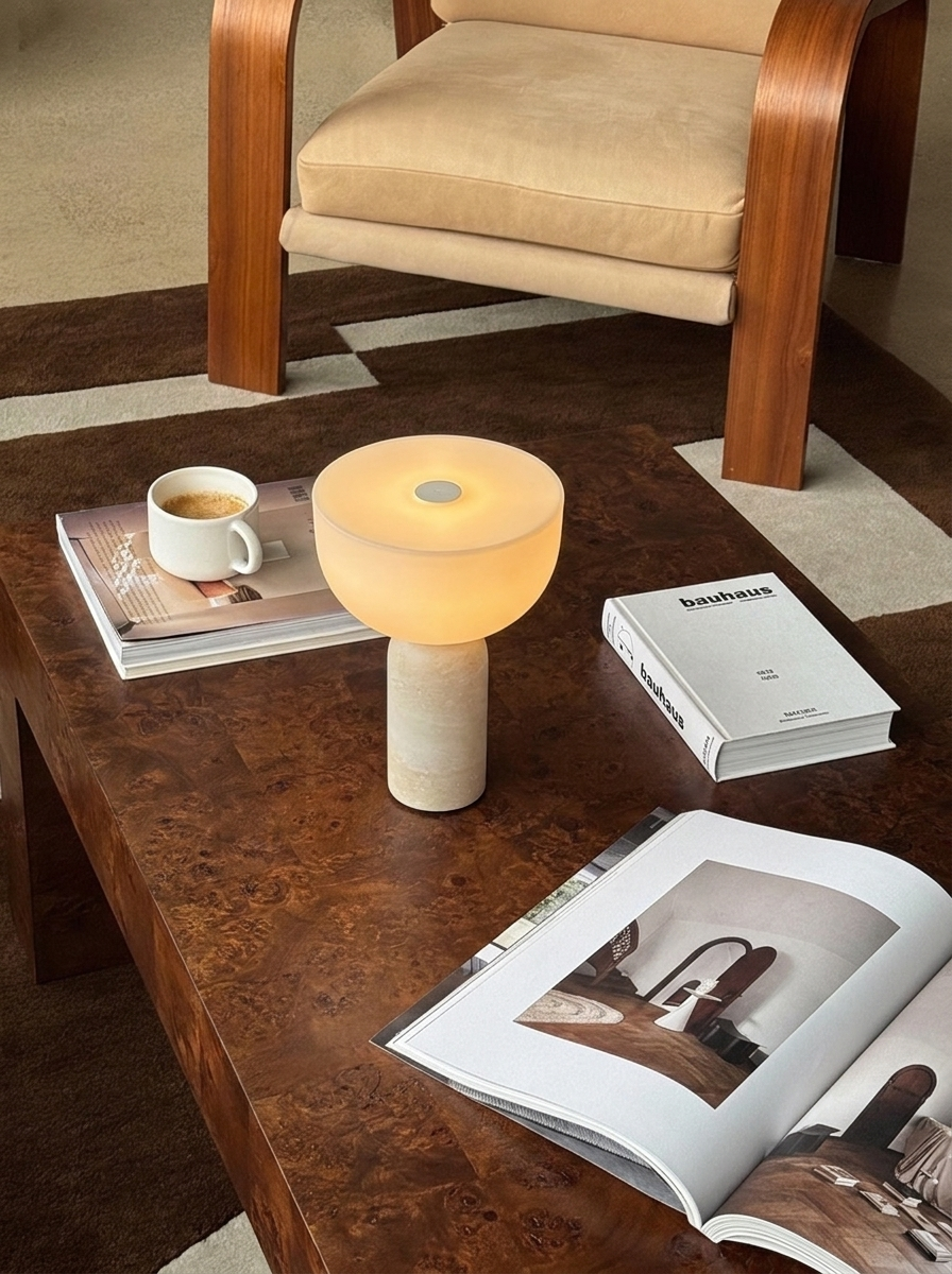 Aurelio Lamp | Cream Stone — product view 5