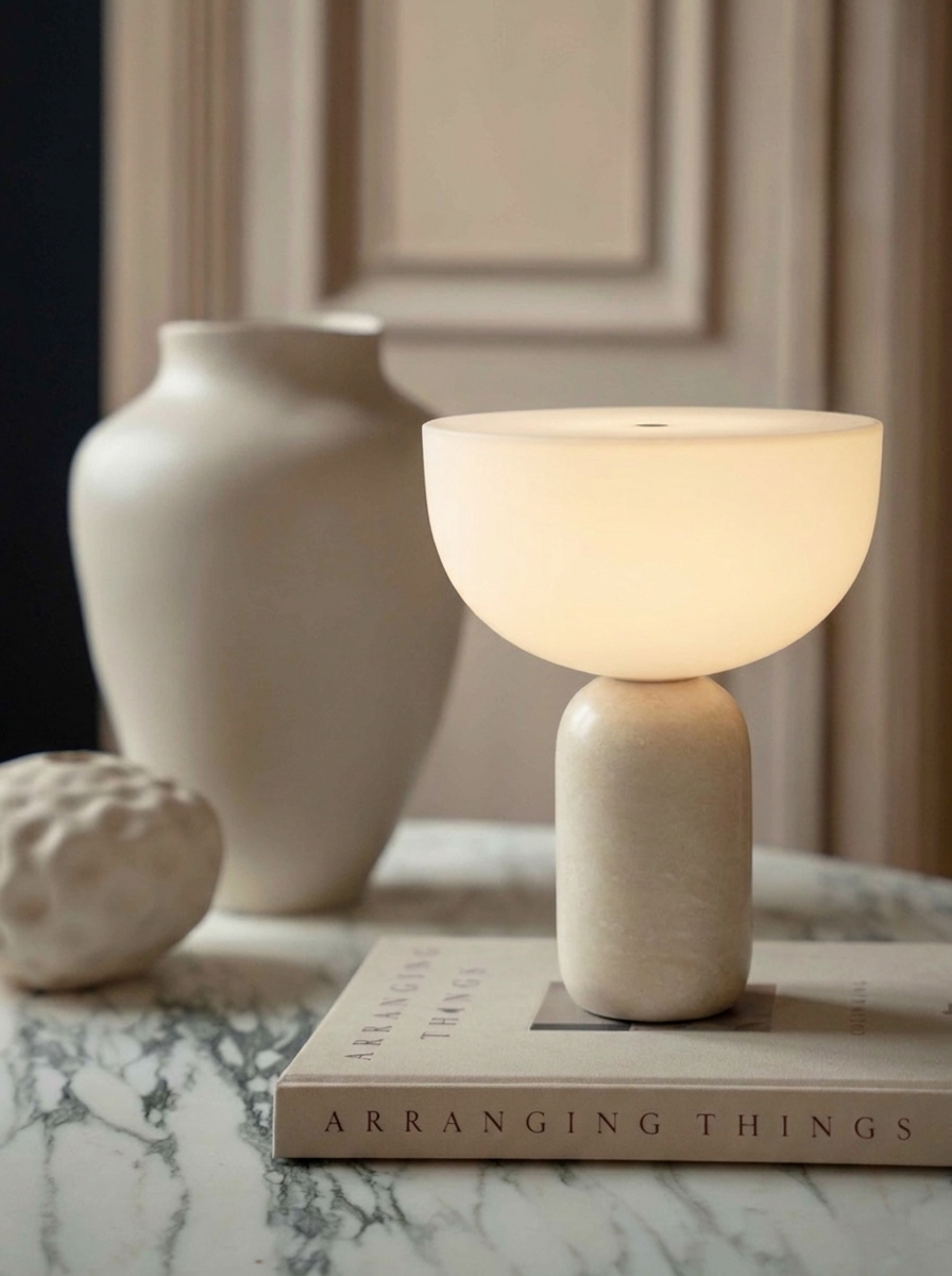 Aurelio Lamp | Cream Stone — product view 2