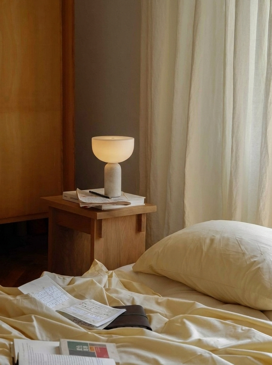 Aurelio Lamp | Cream Stone — product view 3