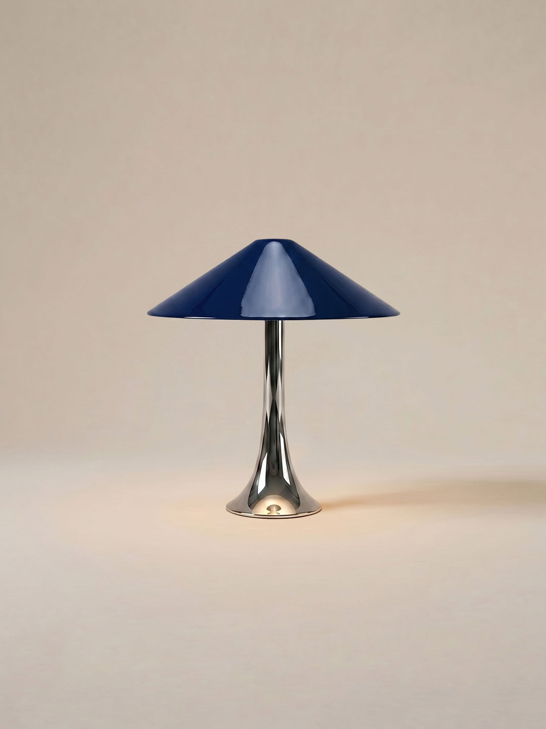 Nova Large Portable Lamp | Chrome & Dark Blue