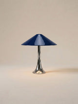 Nova Large Portable Lamp | Chrome & Dark Blue