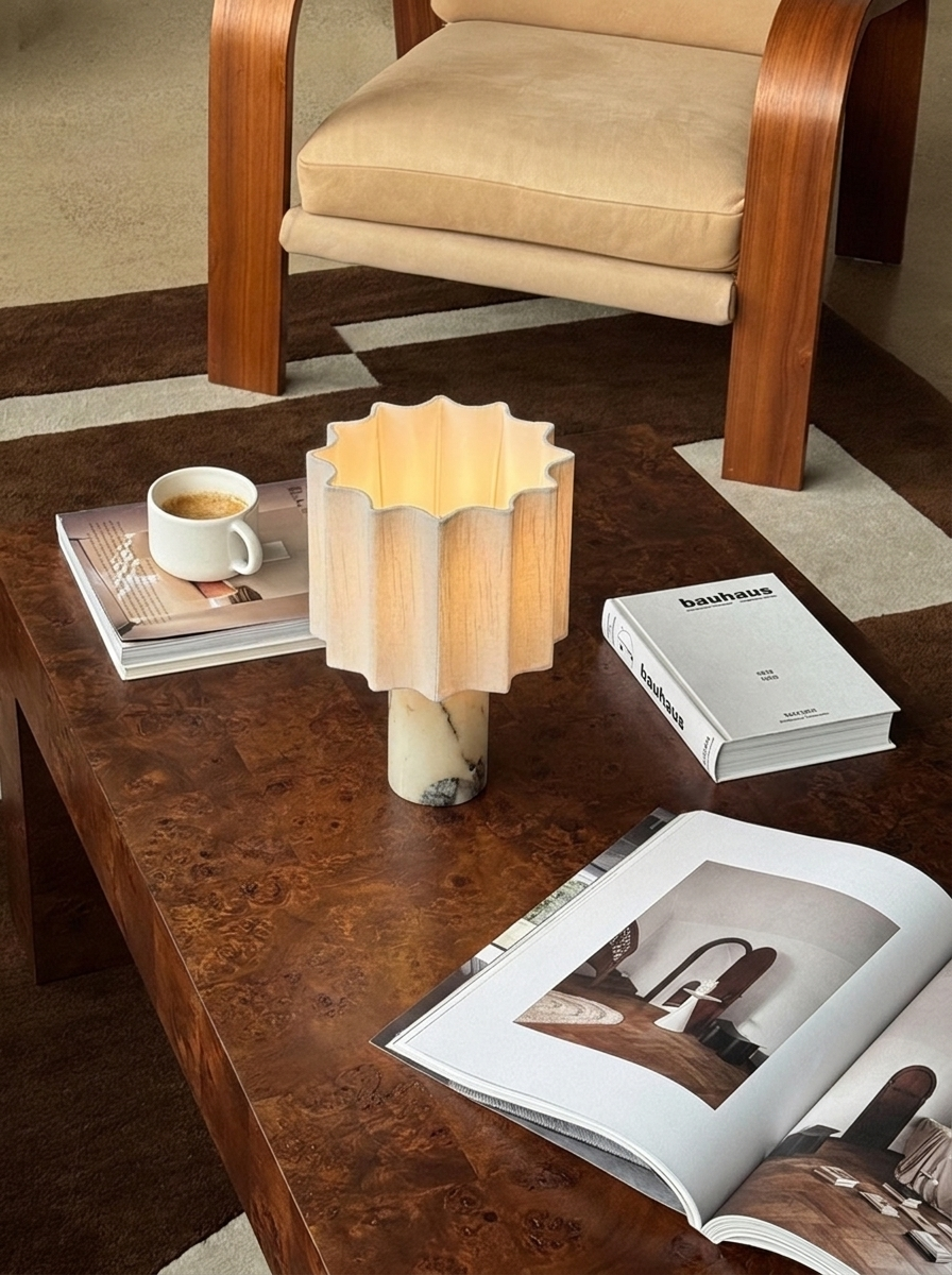 Luciano Lamp | Ivory & Pleated Linen — product view 5