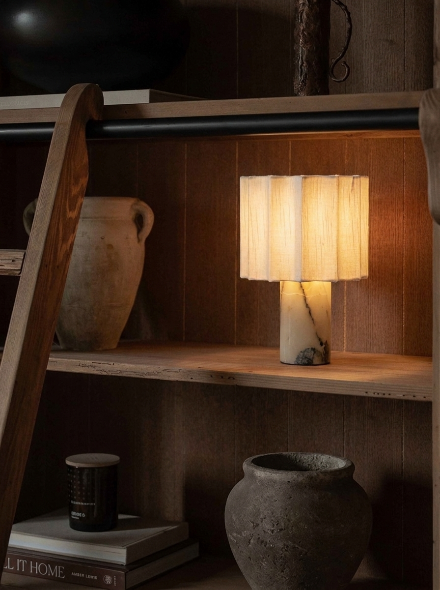 Luciano Lamp | Ivory & Pleated Linen — product view 6