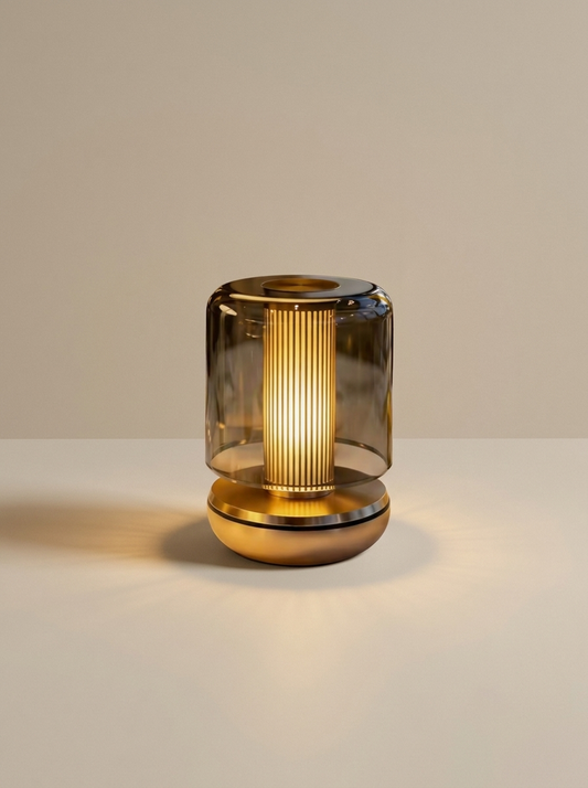 Marcello Lamp | Smoked Glass & Gold — product view 1