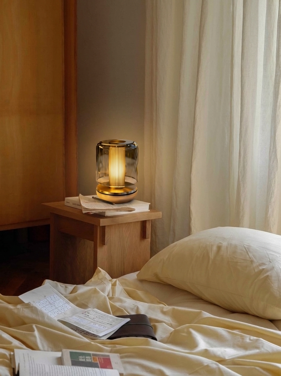 Marcello Lamp | Smoked Glass & Gold — product view 3