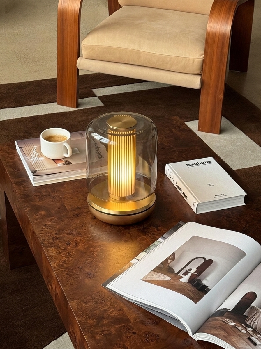 Marcello Lamp | Smoked Glass & Gold — product view 5