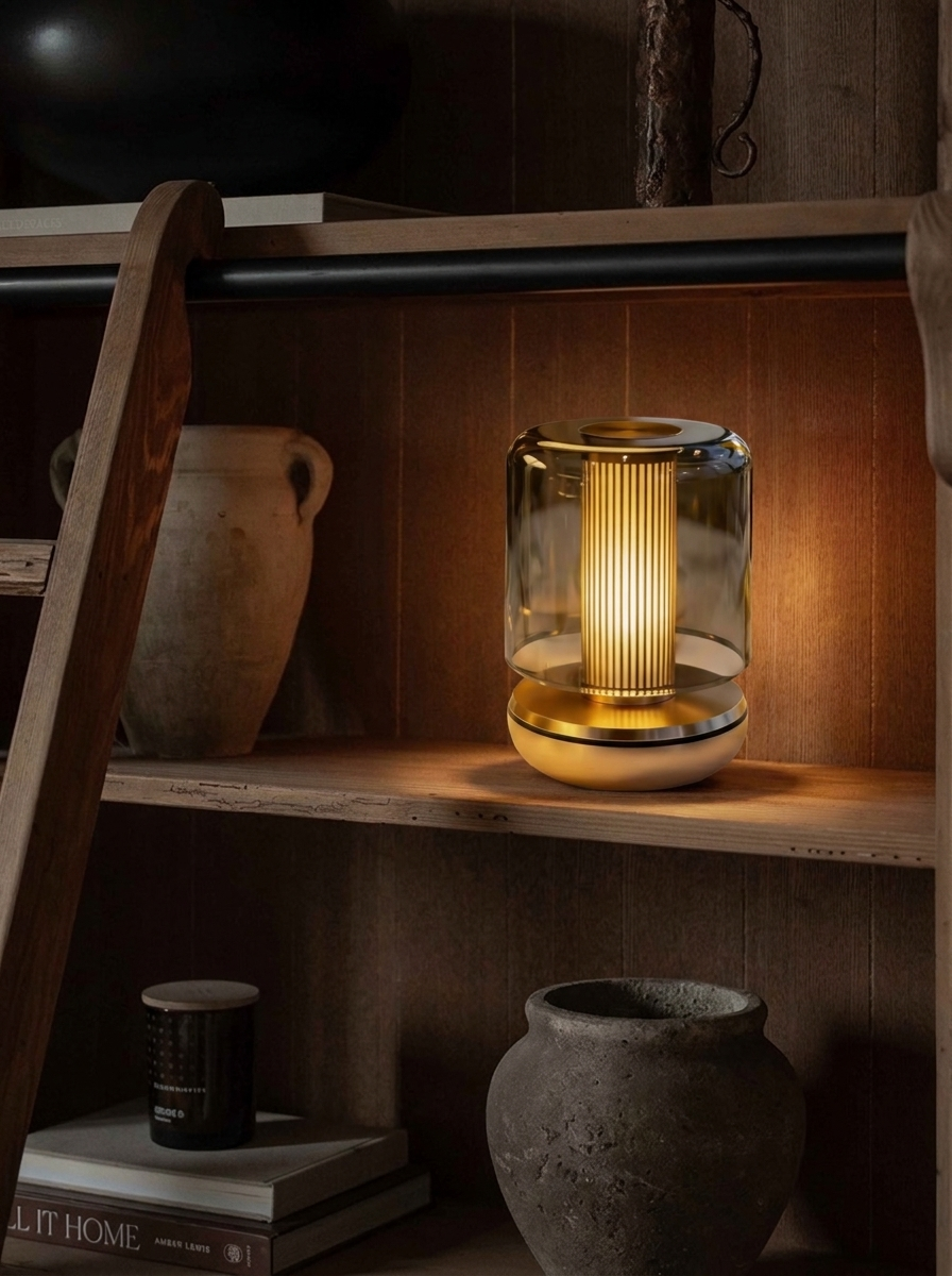 Marcello Lamp | Smoked Glass & Gold — product view 6