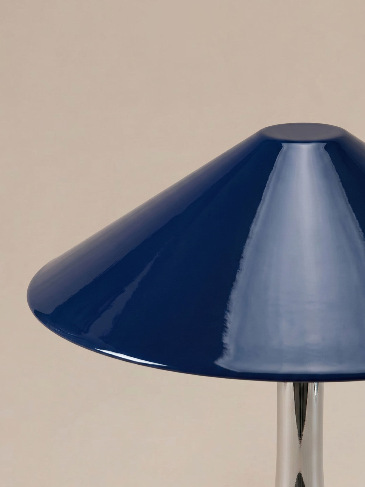 Nova Large Portable Lamp | Chrome & Dark Blue image 3