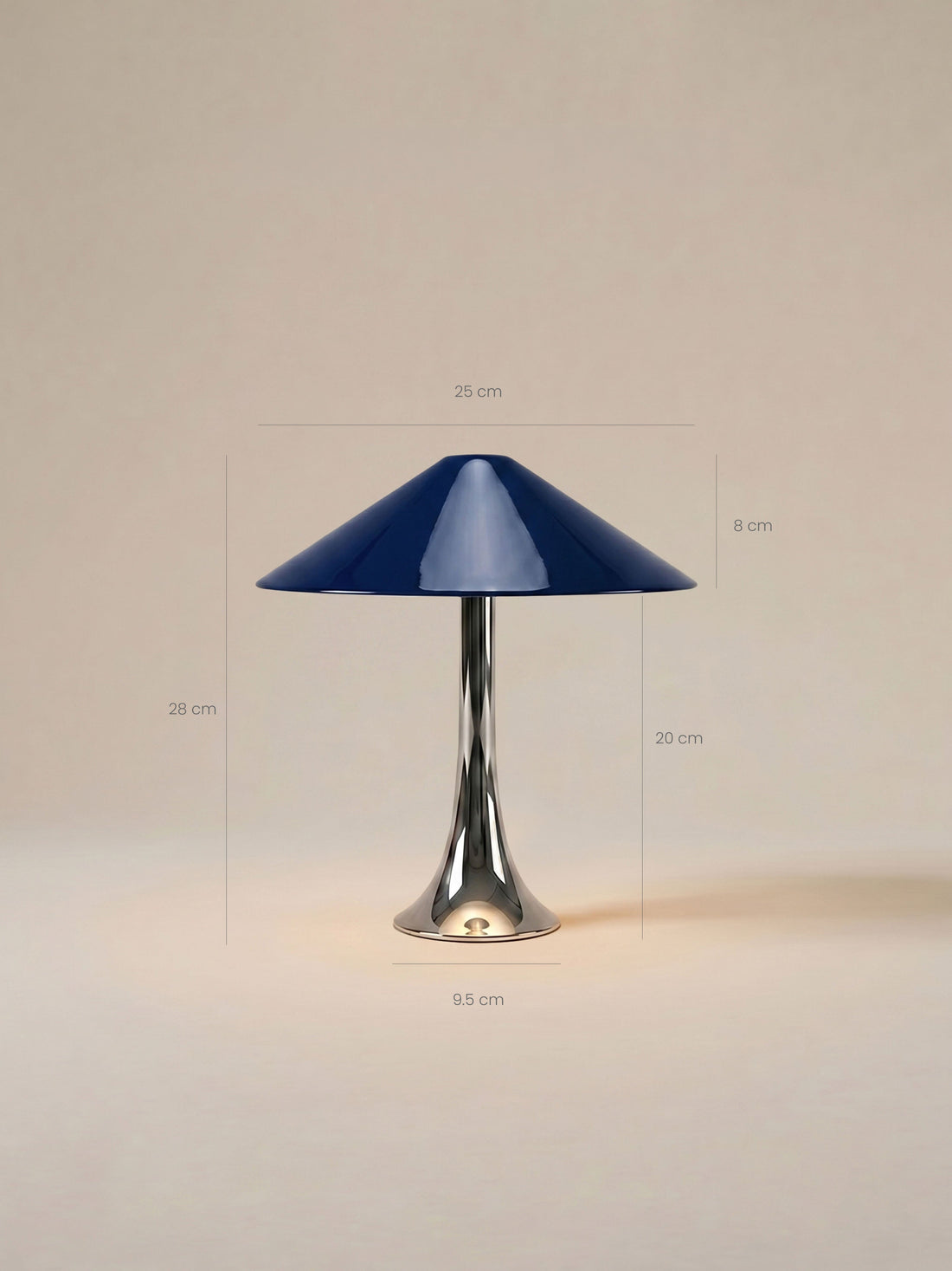 Nova Large Portable Lamp | Chrome & Dark Blue image 6