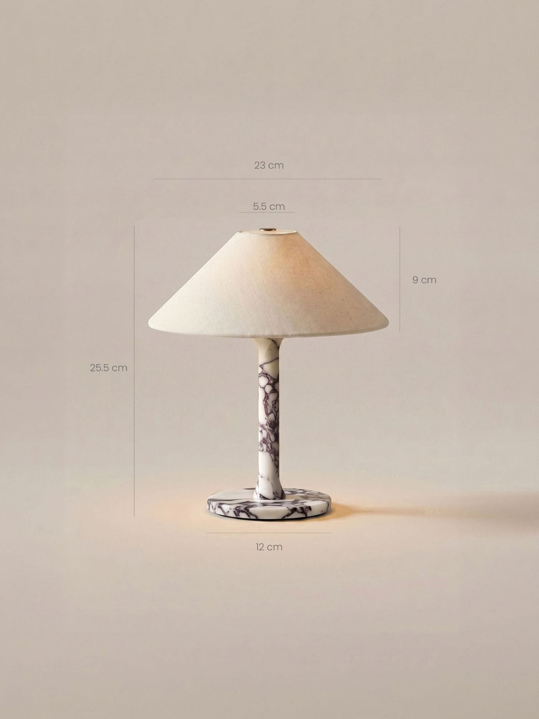 Rossa Portable Lamp | Calacatta Viola & Linen image 15